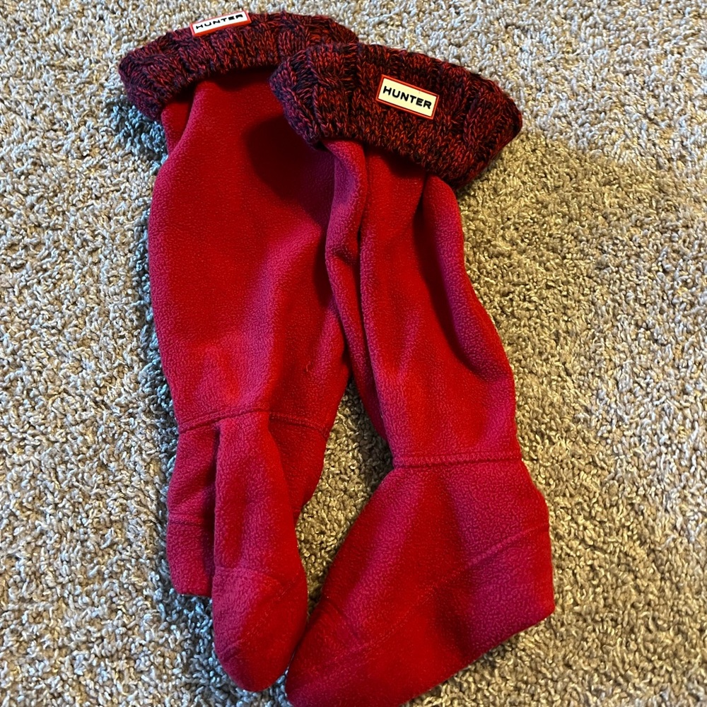 Red and navy hunter boot socks